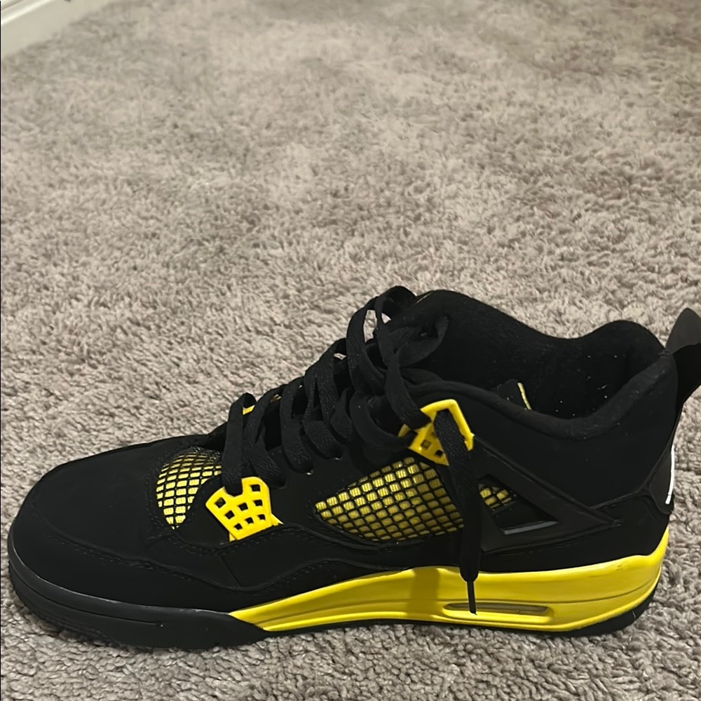 Jordan Men's Black and Yellow Sneakers - Picture 8 of 9
